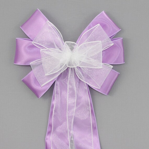Lavender White Wedding Pew Bows 14 Color Options Church Pew