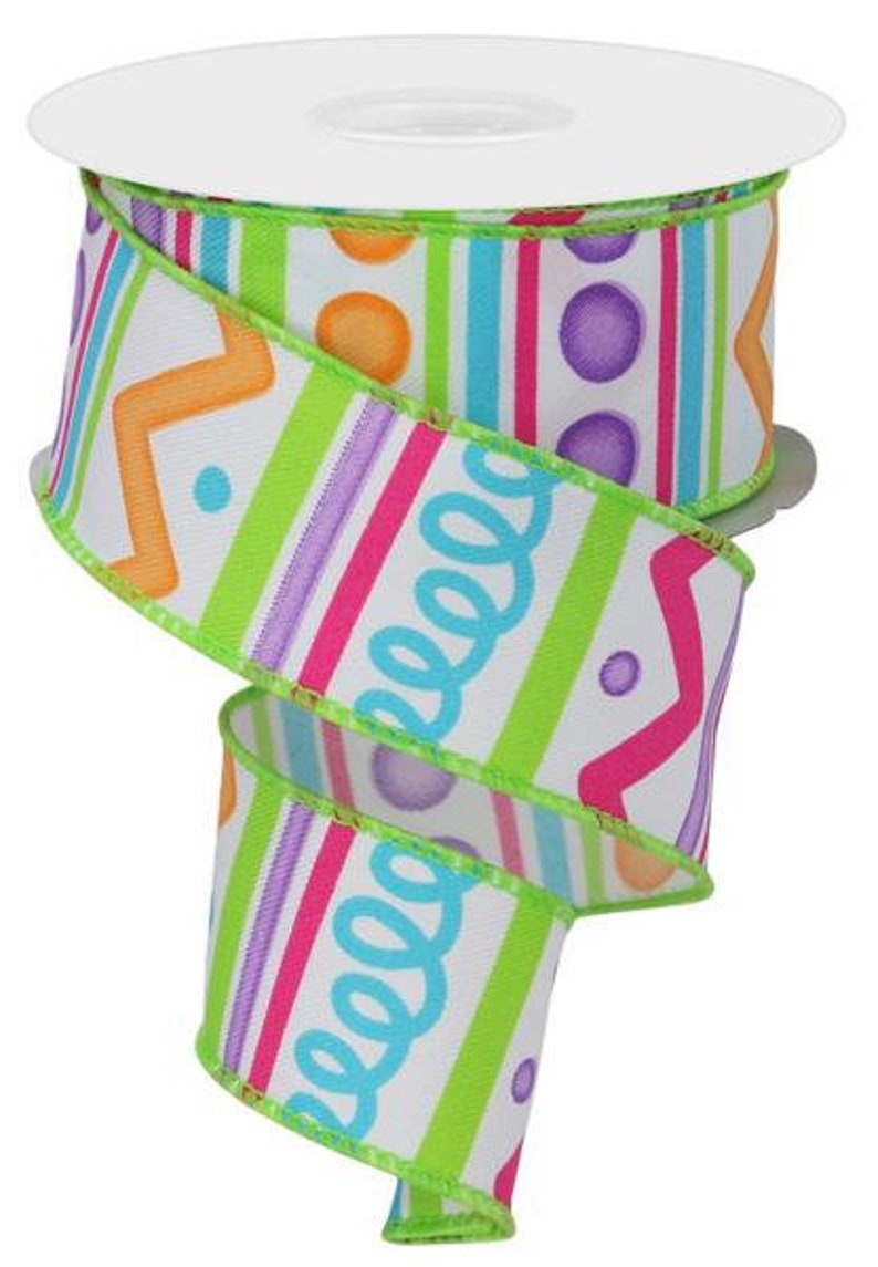 Trival Ribbon 10 Yards Watercolor Tribal Stripes Wired Ribbon - 2 Color Options ...