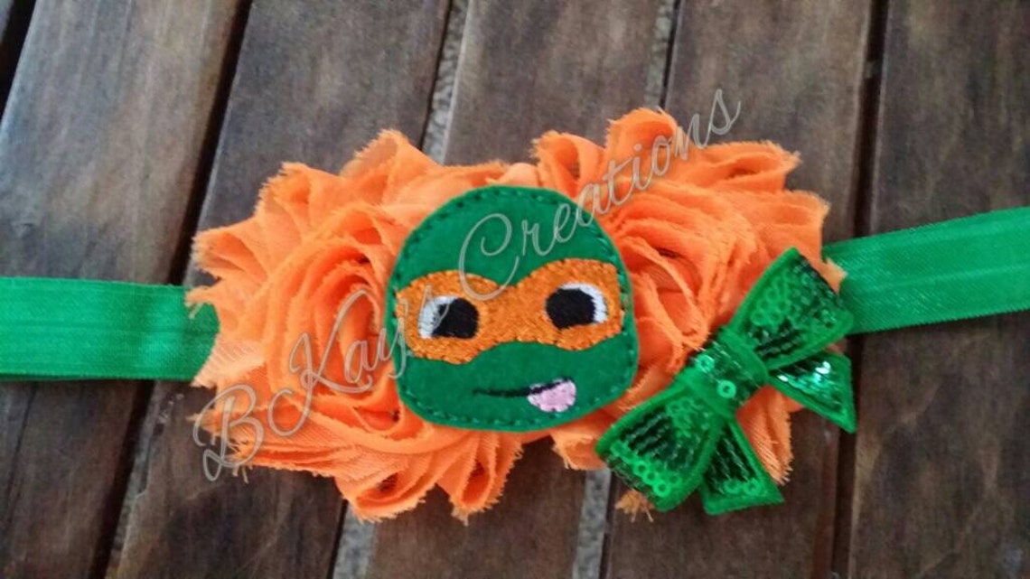 Teenage Mutant Ninja Turtle Chiffon Flower Headband Shabby - Etsy