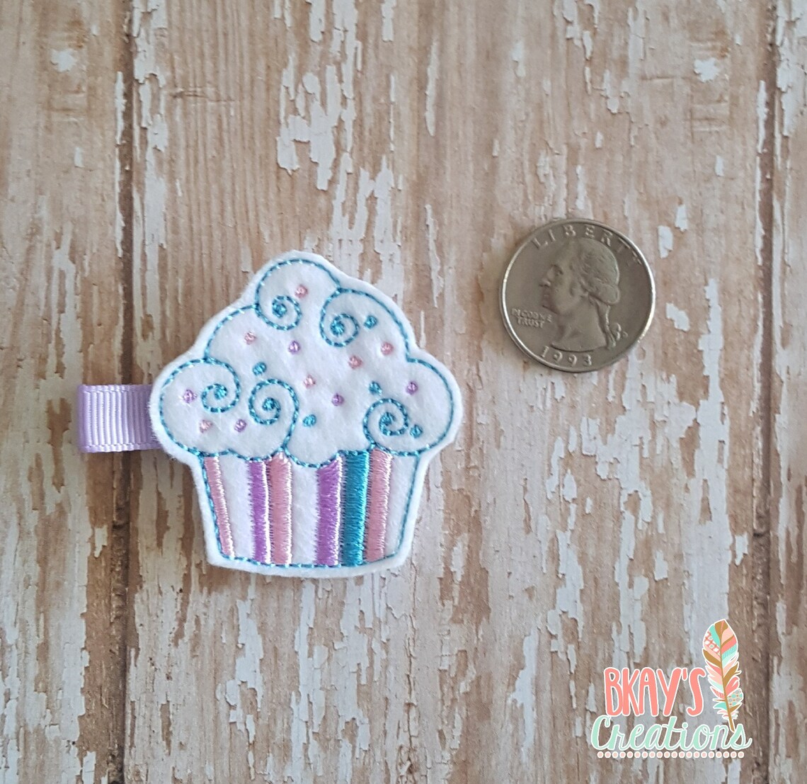 Cupcake Felt Clip Cupcake Hair Clip Cupcake Hair Bow Hair Etsy