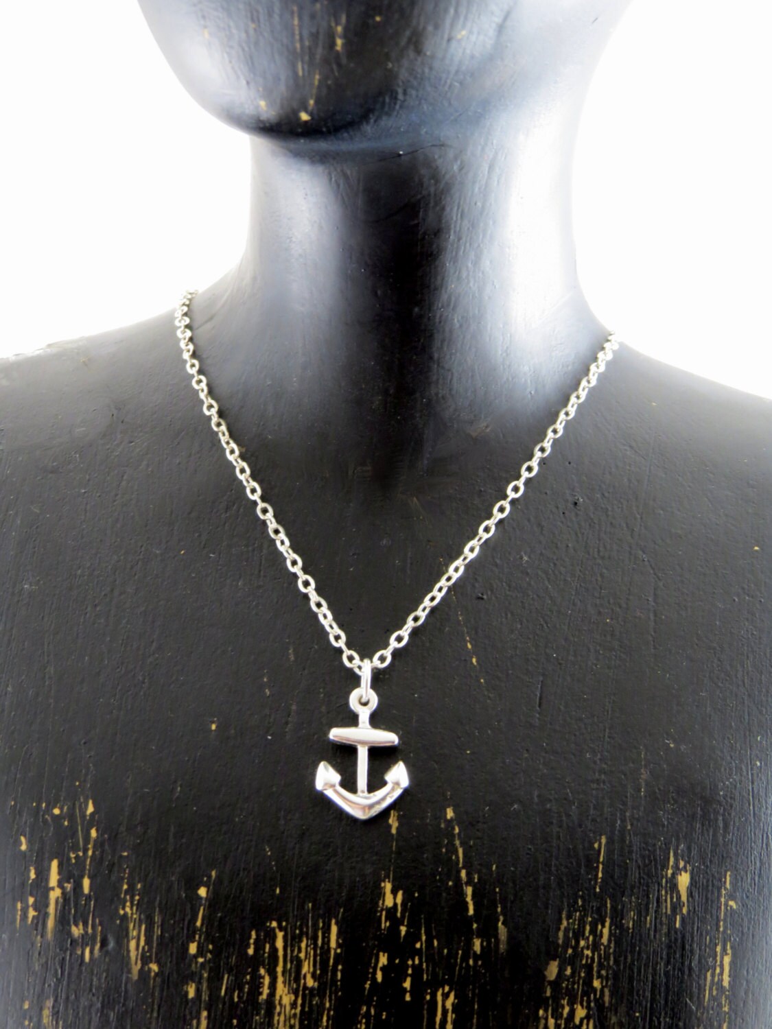 Sterling silver Anchor necklace anchor charm nautical Etsy