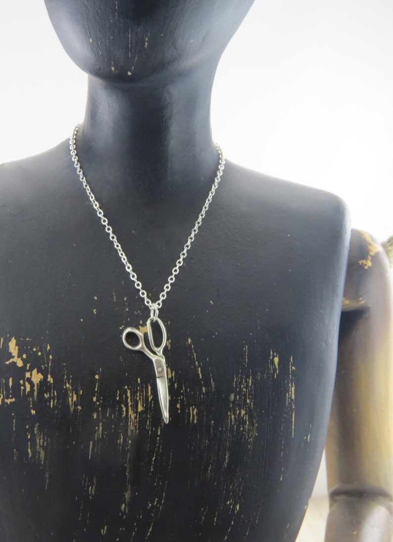 Sterling Silver Scissors Necklace Pair of Scissors Necklace Etsy
