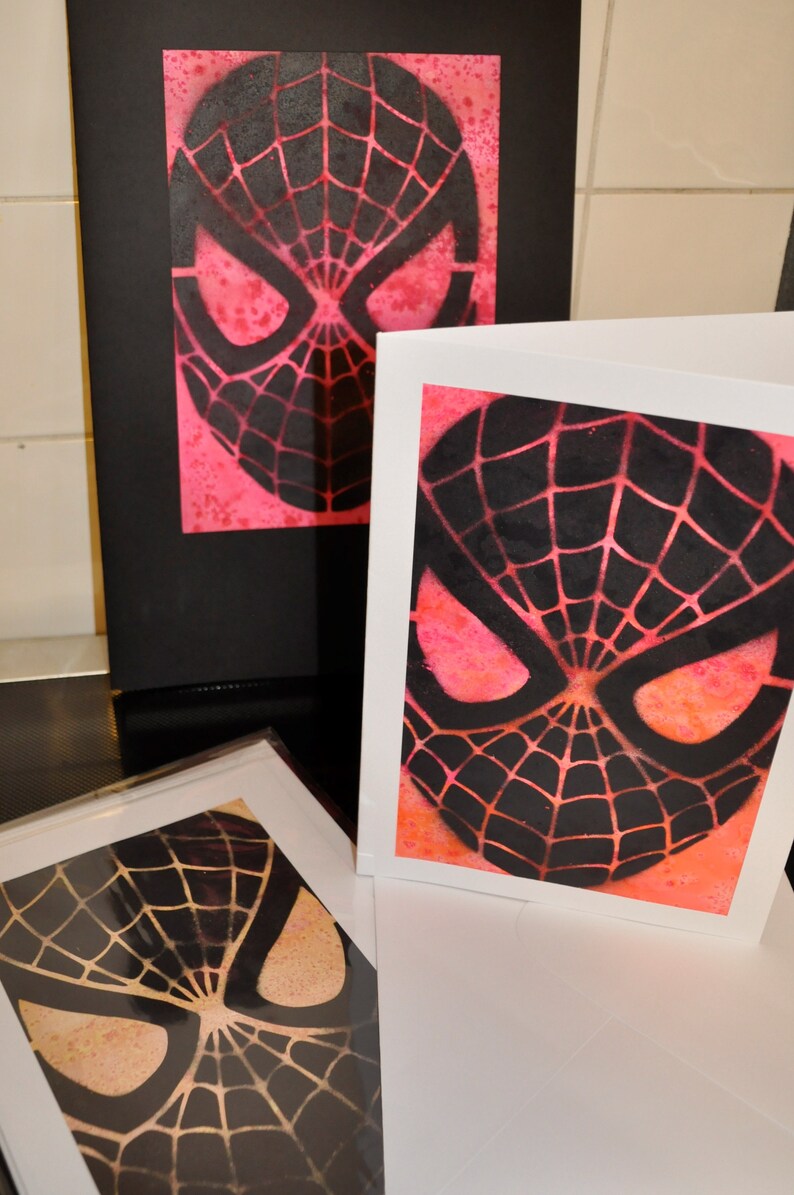 Spiderman Karte Spiderman Stil Karte Karte Spray-Farbkarte | Etsy