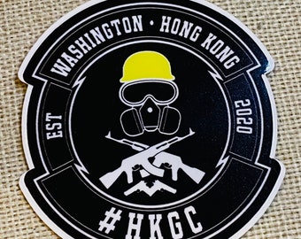Apoyar Hong Kong Freedom Yellow Hat Pew Pew Sticker