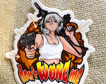 Chica táctica "Don't Wong Me" Pew Pew Sticker