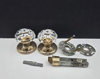 Boutons de porte vintage en cristal CREMONE - Bases en laiton massif - Quincaillerie Canterbury Australie