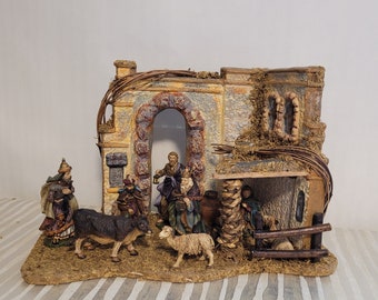 Nativity Set - Dept 56 - Neapolitan - A Child Is Born - 10 piece Nativity Set - With Box - Retired