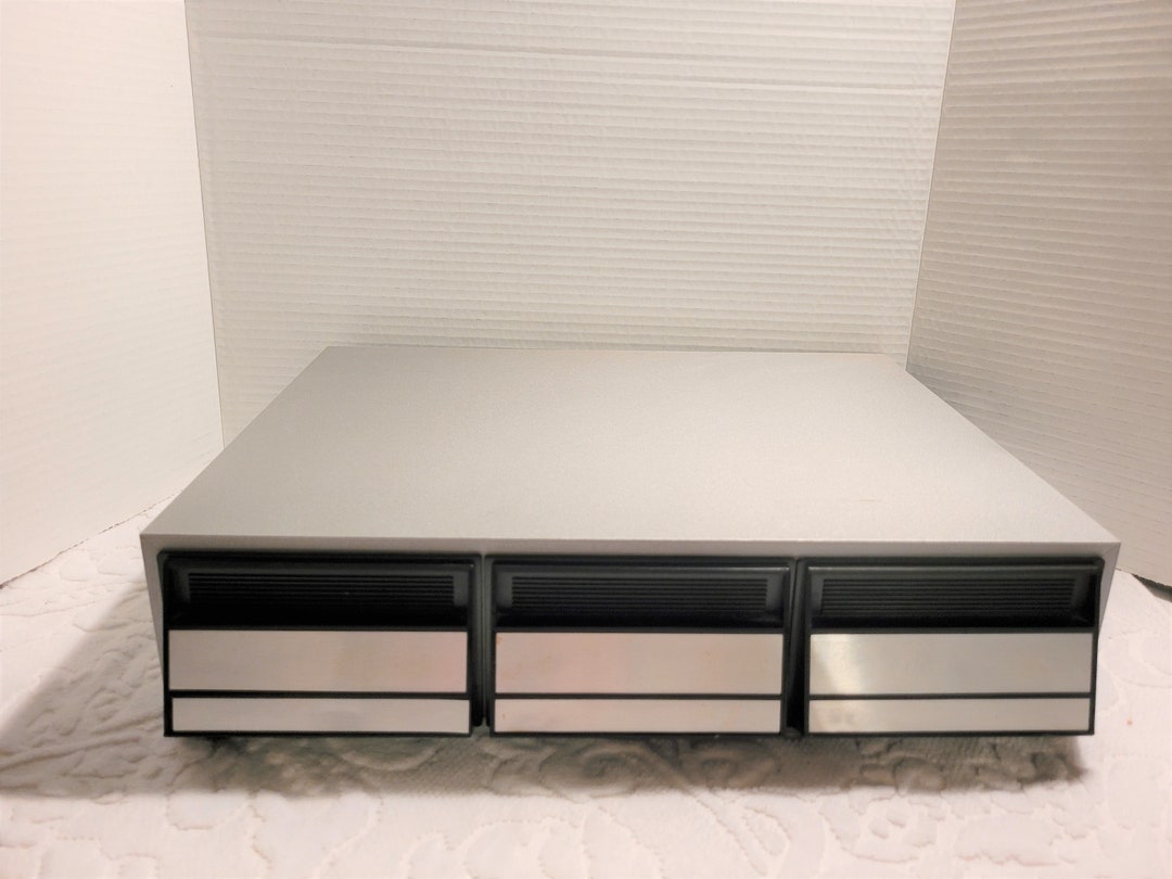 Vintage Cassette Tape Storage Drawers holds 42 Tapes Grey Etsy