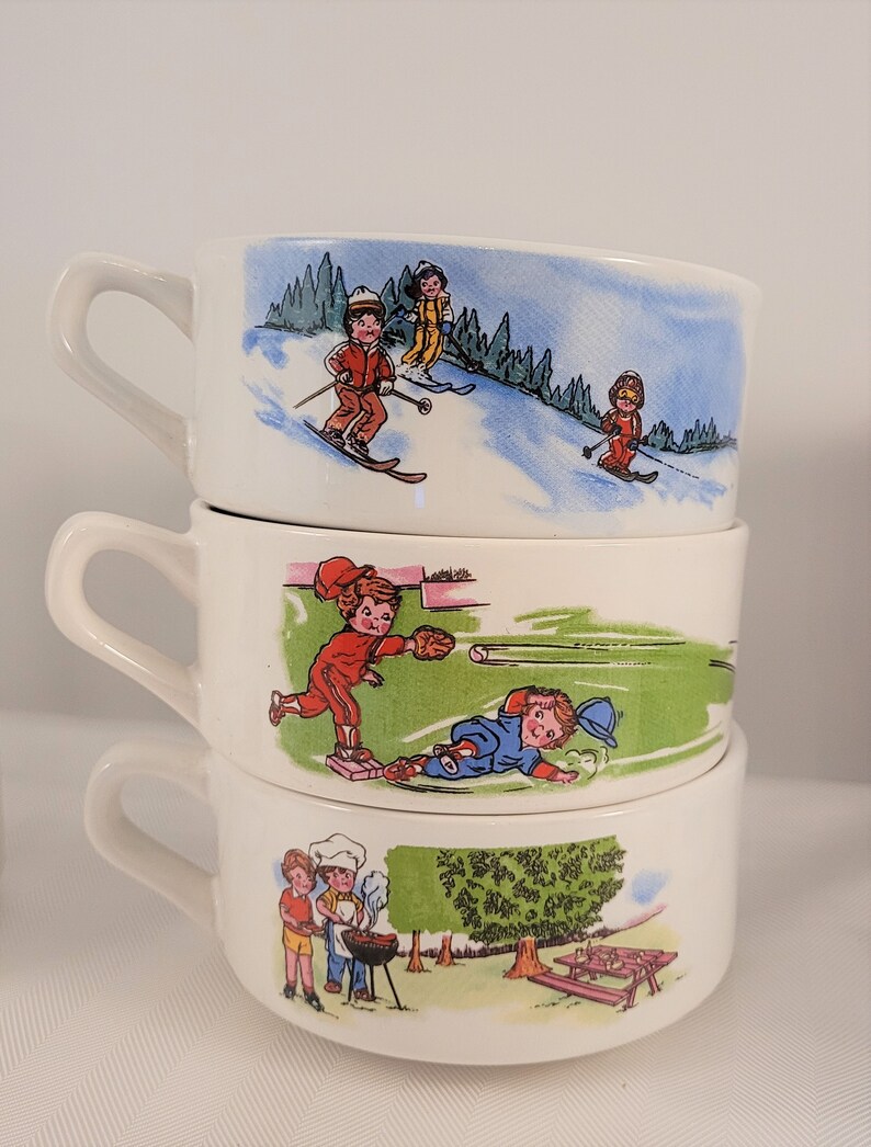 Vintage Campbell Soup Bowls With Handle Etsy