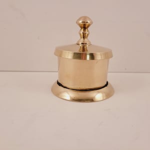 Brass Screw Top Metal Trinket Box-Inkwell-2.5&quot; diameter