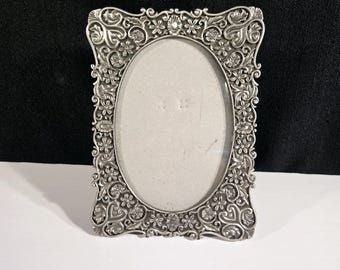 Cornice Portafoto Vintage In Metallo E Vetro – Design Floreale, Formato 10x15 Cm, Perfetta Per Tavolo E Decorazione Casa