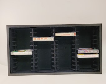 Cassette Shelf-Black-Holds 40 cassette tapes-audio-music