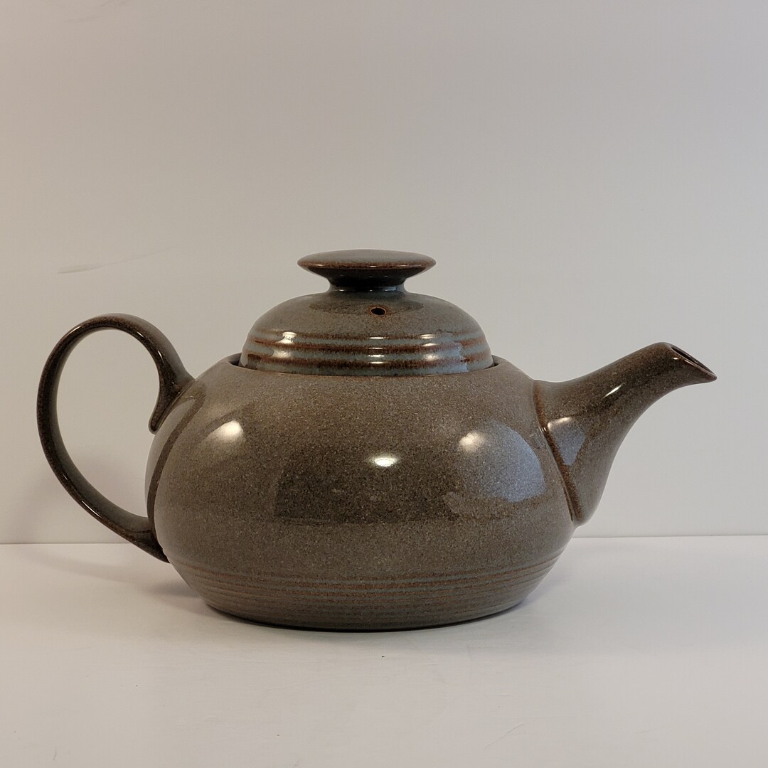 Denby Teapot Greystone Handcrafted 1960s Discontinued Etsy