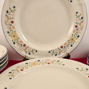 Brick Oven Stoneware Heritage Birds & Flowers-cups-saucers-Folk-Art-Country (Brichoven)