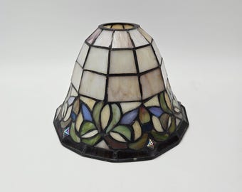 Lampenschirm aus Buntglas – 8,5 Zoll breit x 6 Zoll hoch – Jugendstil
