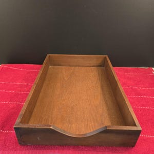 Vintage Wooden Desk Tray | In and Out Paper Tray | Legal Size Vintage Desk Organizer-Dovetail