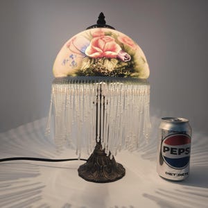 vintage fringe design over size cut sew Fringed Table Lamp - Etsy 