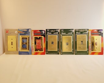 Vintage Brass Switchplate-Outlet-Cable Covers-NEW OLD STOCK