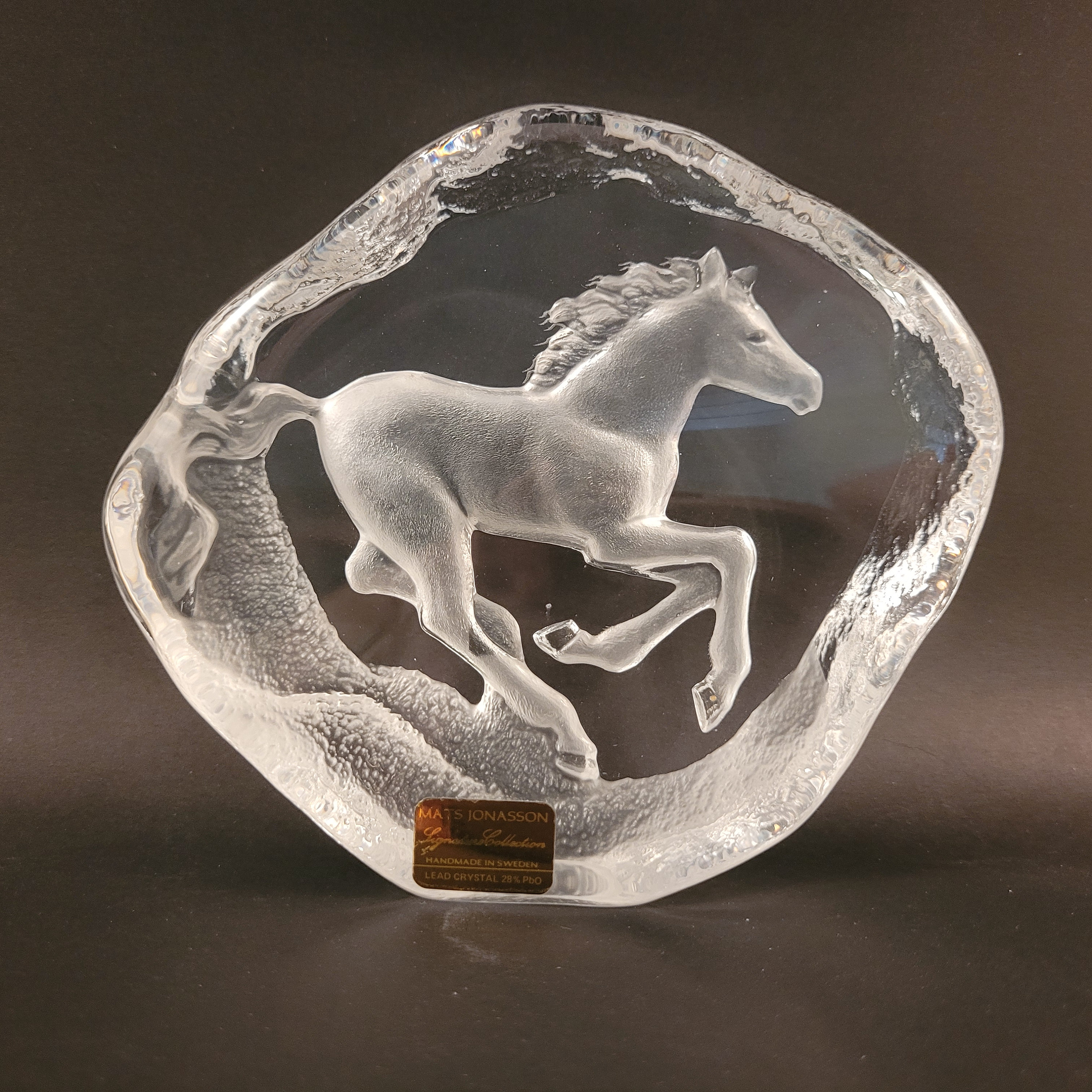 工芸品 Vintage Mats Jonasson Crystal Horse&Foal - 工芸品