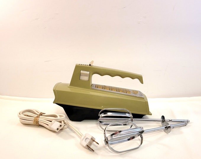 Sunbeam Mixmaster Mixer 5 Speed Avocado Green Beater Etsy