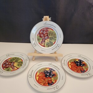 Appetizer Plates - Dessert Plates - 7.5 inch plates - The Monkey and the Peddler - Vendange Appetizer Dessert Plates - Set of 4 7-1/2 inches