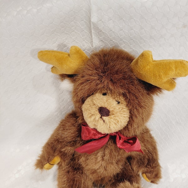 Kurt Adler Bear in Moose Costume-Jointed Arms and Legs-11 inches tall