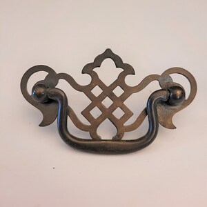 Set of 6 - 2-1/2" Centres Fancy Vintage Brass Chippendale Style Cutout Batwing Pulls