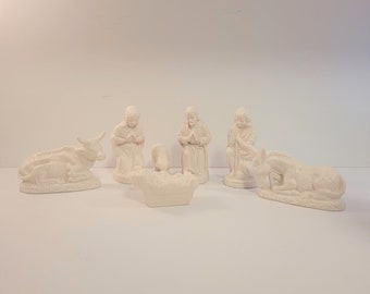 7 Piece Bisque Nativity Set - Made in Japan