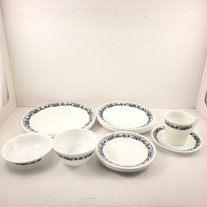 Vintage Corelle Old Town-Blue Onion-Plates-Bowls-Cups-Saucers-Retired