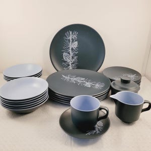 Denby Pine Plates-Side-Fruit-Cereal-Bowls-sugar-creamer-cups-saucers-Discontinued