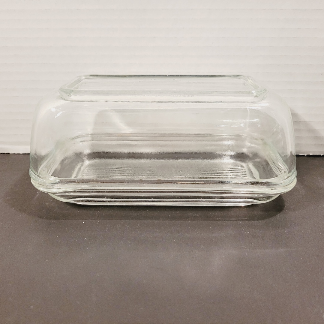 Vintage Glass Butter Dish Arcoroc Etsy