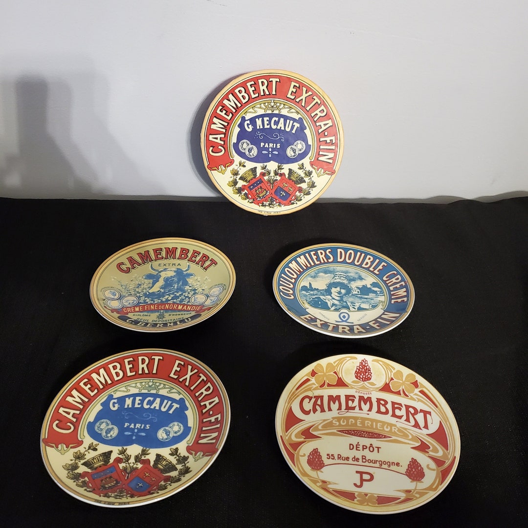 Vintage Set of 4 Small Cheese Plates Set for Camembert or Etsy