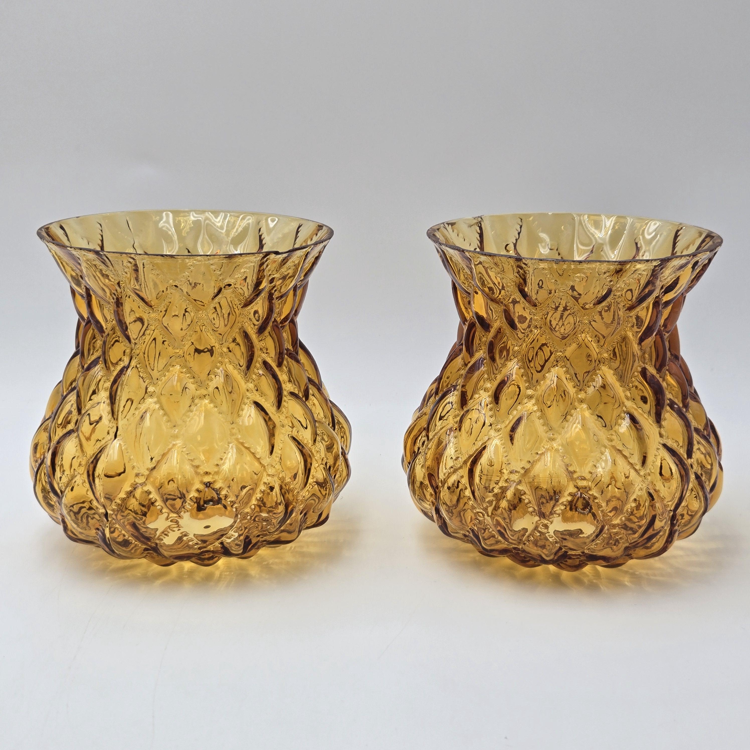 Quilted Amber Glass Shade - Etsy