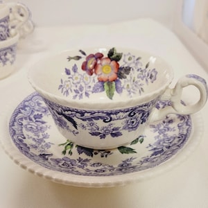 Vintage Copeland Spode Mayflower Dishes - Appetizer - Snack - Teacup and Saucer