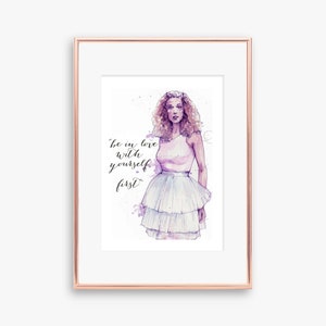 Stampa illustrazione fashion, Carrie Bradshaw