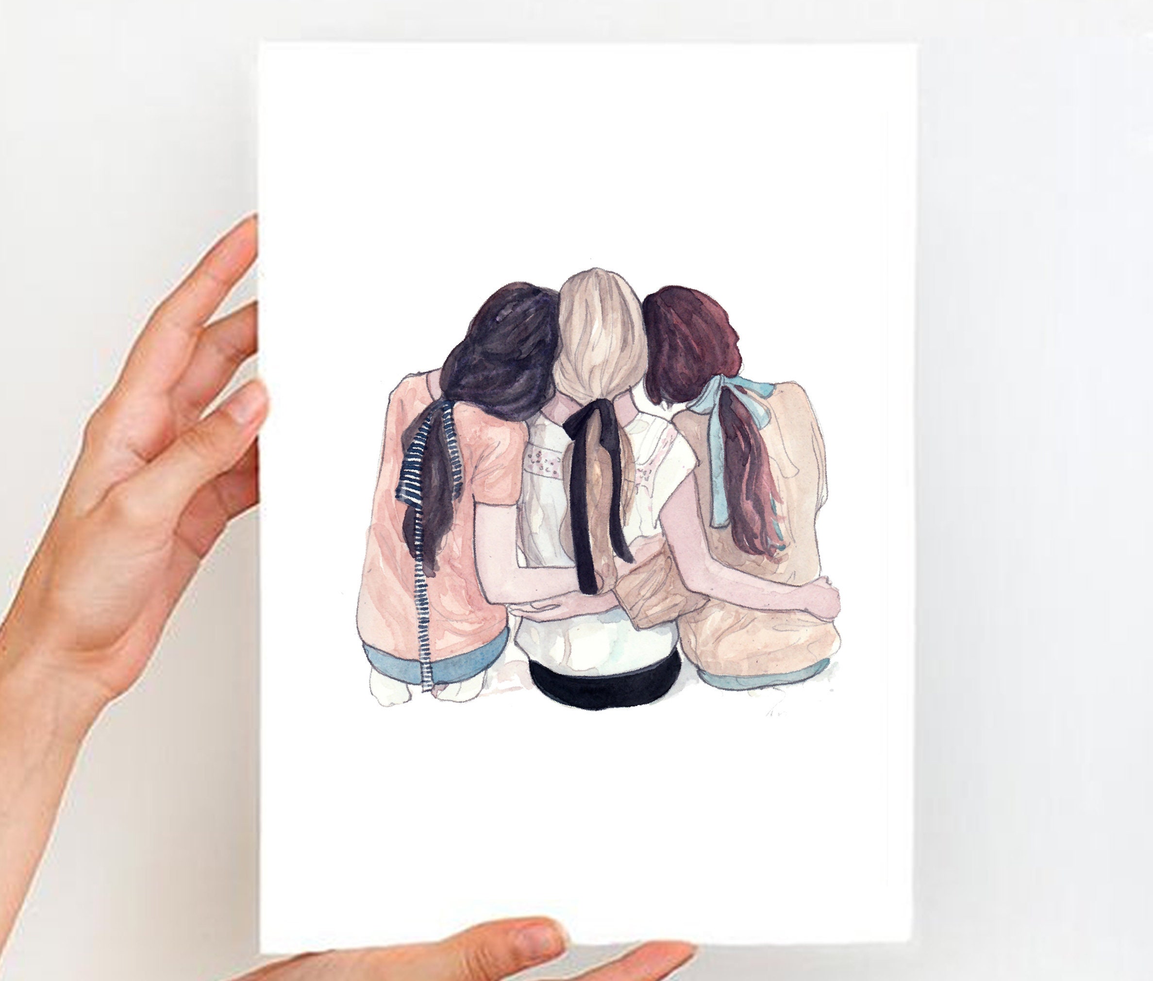 Best Friends Trio, Fashion Illustration Print. - Etsy Canada