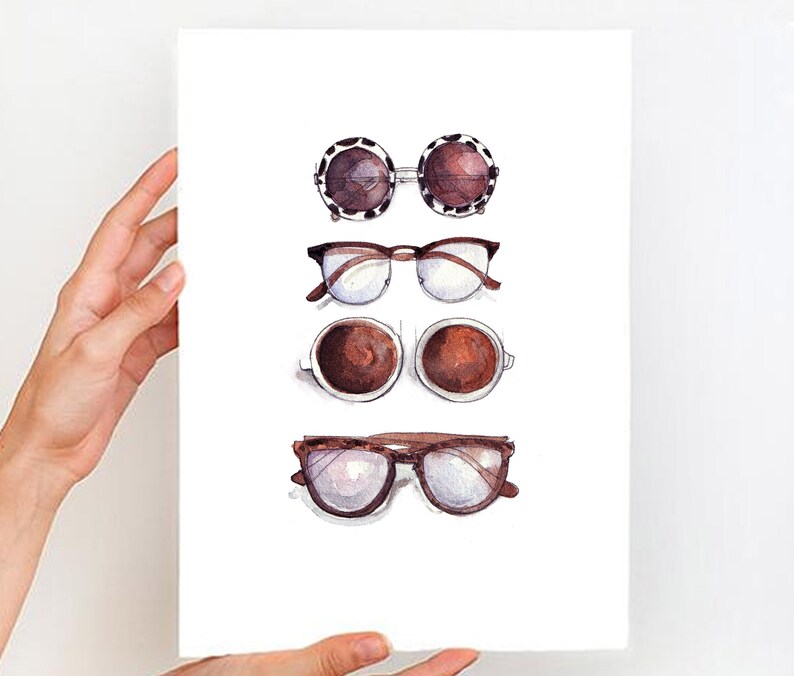 Coffee /& Sunglasses Fashion illustration print
