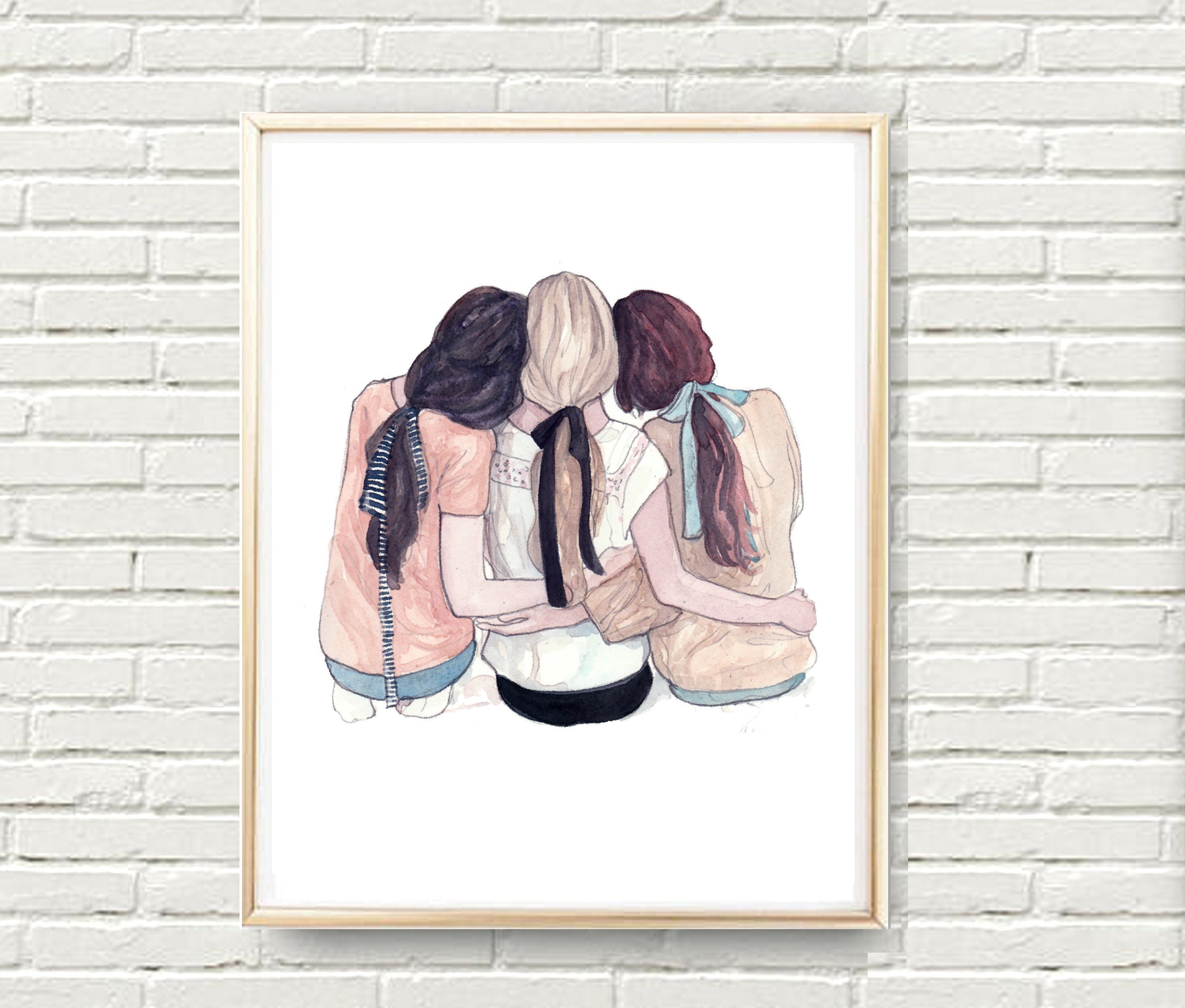 Best Friends Trio, Fashion Illustration Print. - Etsy Canada
