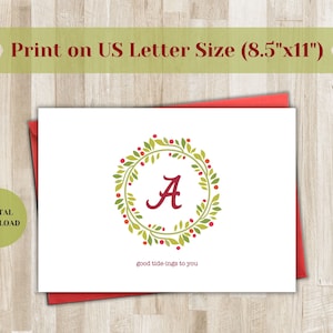 Cartolina di Natale dell'Alabama // Roll Tide // Download digitale