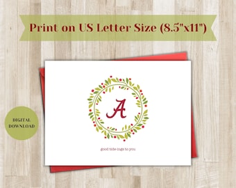 Alabama Christmas Card // Roll Tide // Digital Download