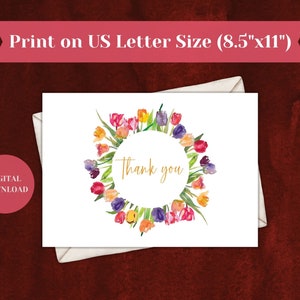 Tulips Thank You Card // Digital Download