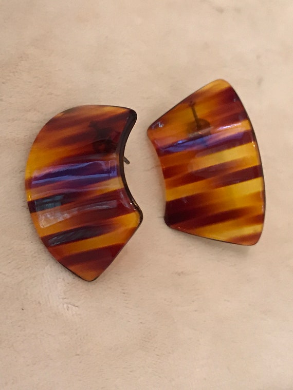 Tortoiseshell Pierced Earrings - image 4