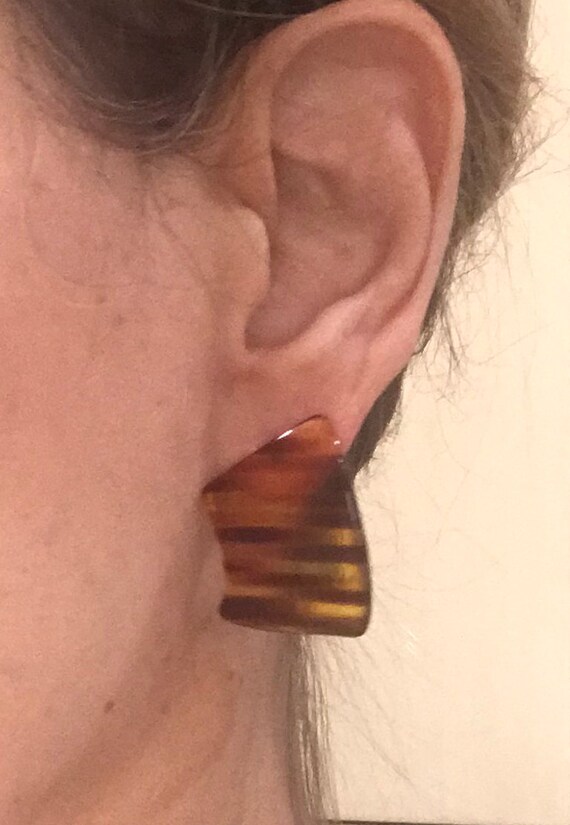 Tortoiseshell Pierced Earrings - image 3