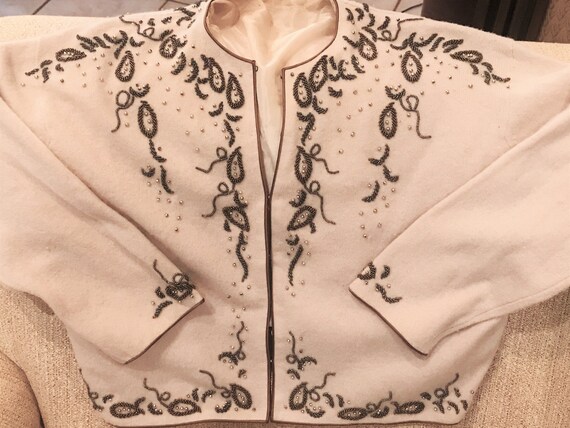 Vintage Beaded 1950's Cardigan