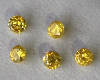 1.8mm VS Clarity Canary Diamond 0.026ct Vivid Yellow Untreated Brilliant Cut Diamond