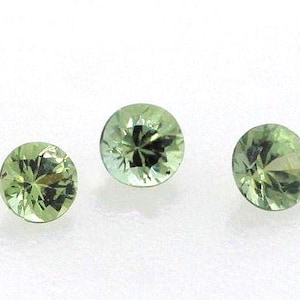 Green Sapphire 3.5mm Diamond Cut Faceted Round, VS Clarity, Natural Sapphire, Melee Sapphire, September Birthstone