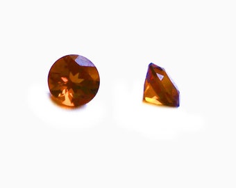Madeira Citrine 4mm Calibrated Faceted Round, VVS Clarity, Natural Citrine, Loose Citrine