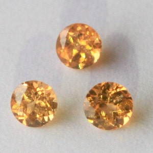 RETIREMENT SALE 12Pc Lot 3mm Light Orange Sapphire 1.77ctw Diamond Cut VS Clarity