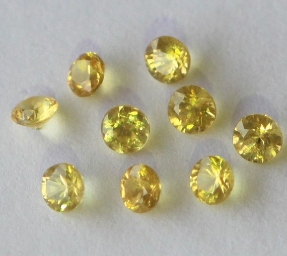 2 mm 天然イエローサファイア 5 個セット 0.20 カラット 2 mm 天然イエローサファイア 5 個セット 0.20 カラット