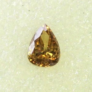 Natural Fancy Yellow Faceted Pear Cut Diamond, Untreated Diamond, 0.10 ct, 3.50mm x 2.65mm, Loose Diamond, April Birthstone